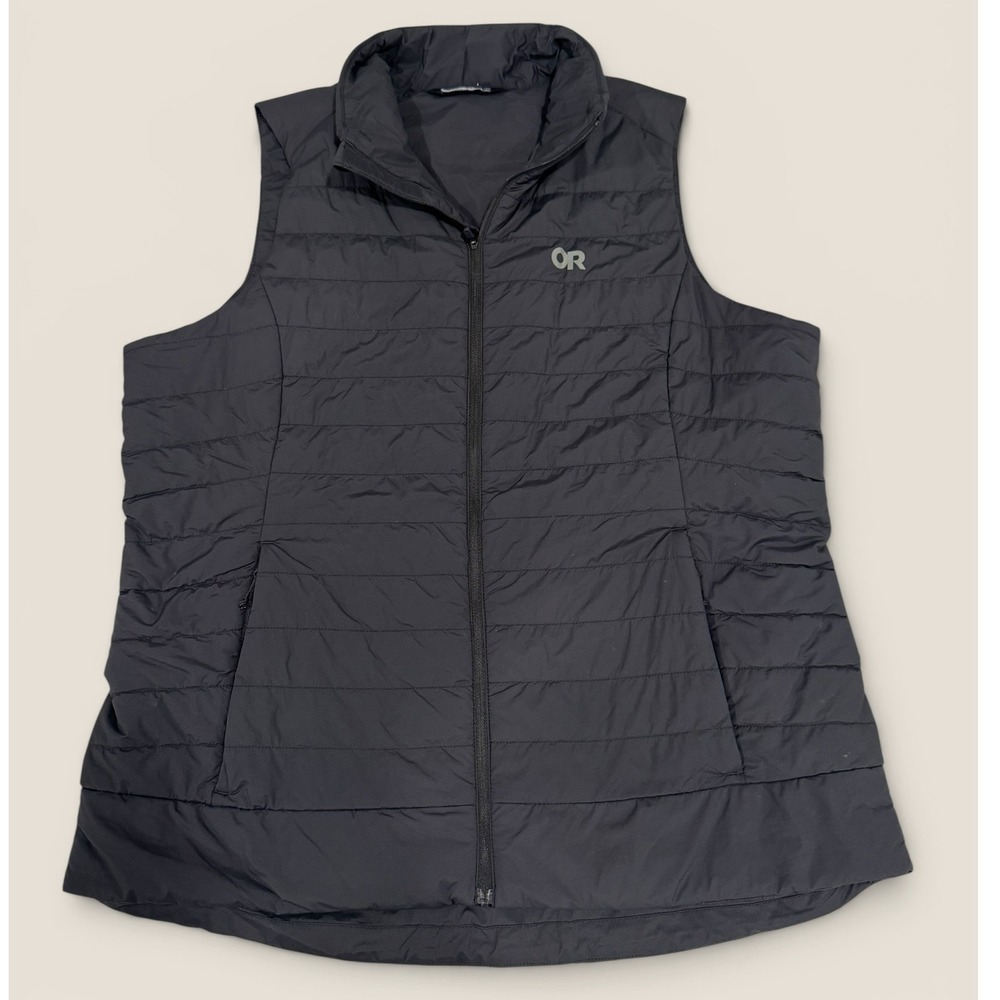 Outdoor Research Womens XL Black Quilted Insulated Full Zip Puffer Vest RN97085